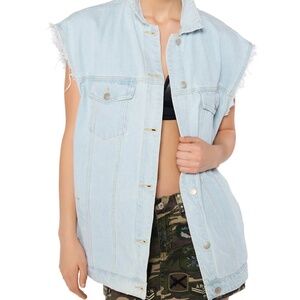 WRENLY OVERSIZED DENIM VEST - L/XL